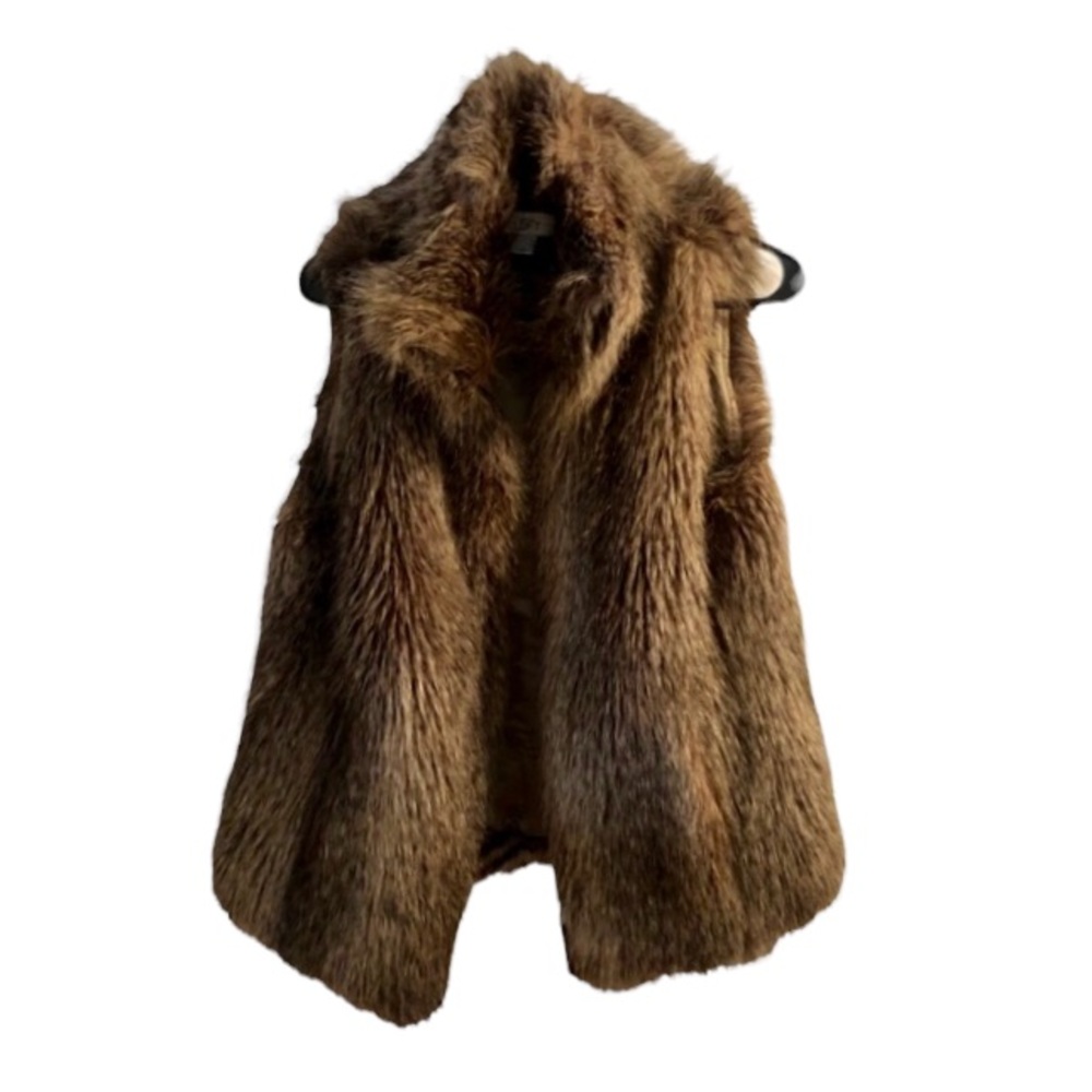 LOFT Faux fur vest with pockets, Small - Picture 5 of 5